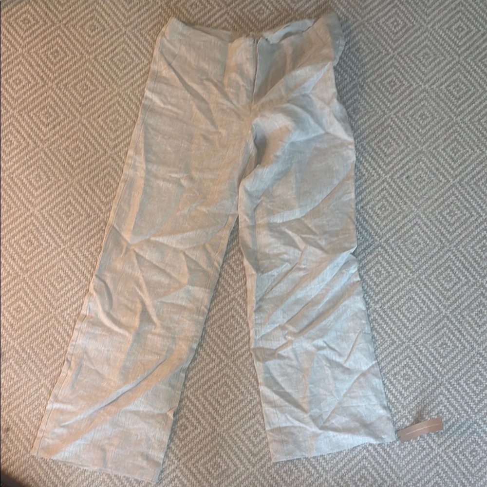 Reformation vida linen low rise pant - oatmeal